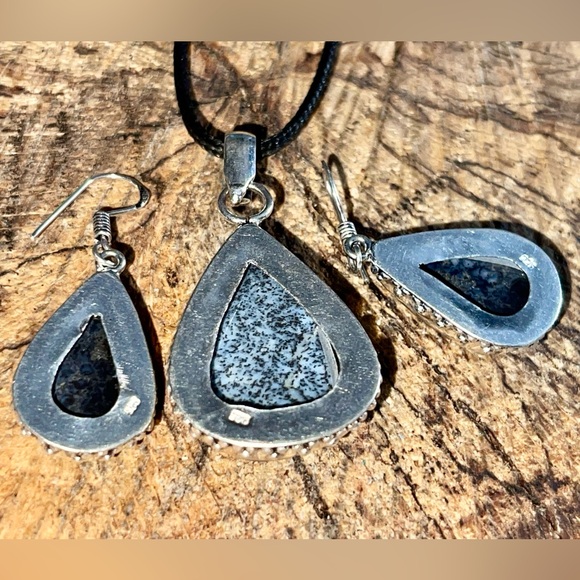 Dendritic Opal Pendant & Earrings Set - Picture 4 of 8